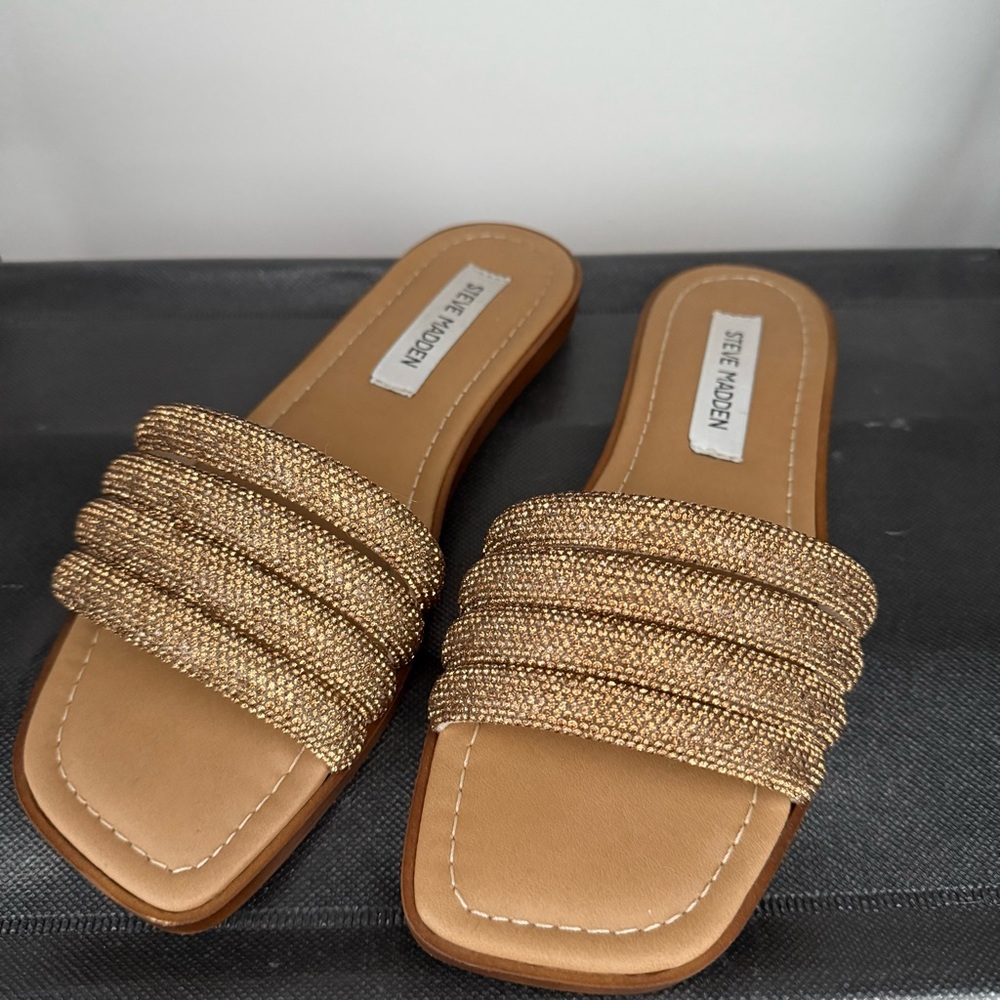 Steve Madden Gold Multi-Strap Sandals